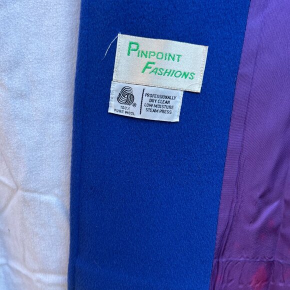 Vintage Royal blue fitted wool pea coat small - Picture 2 of 4